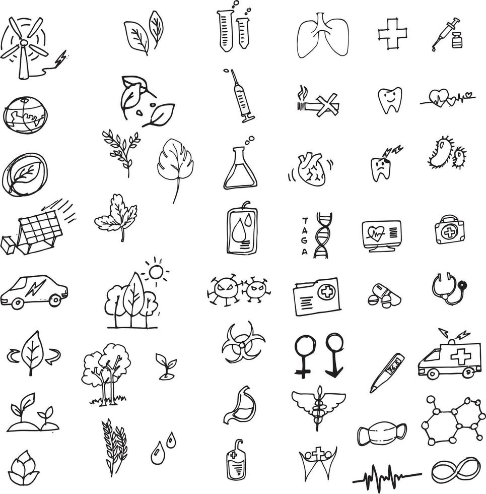 ícones de vetor médico, conjunto simples de ícones de linha de vetor relacionados ao eco