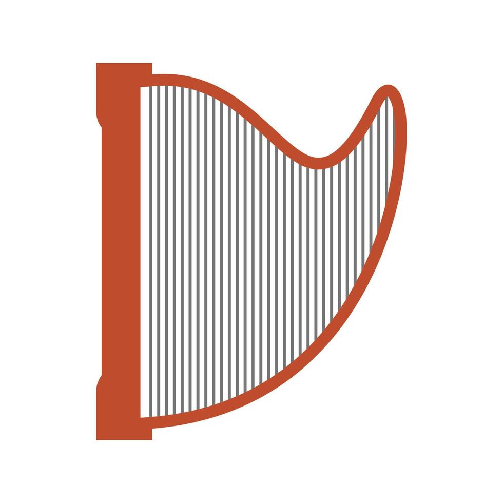 ícone de linha de harpa vetor