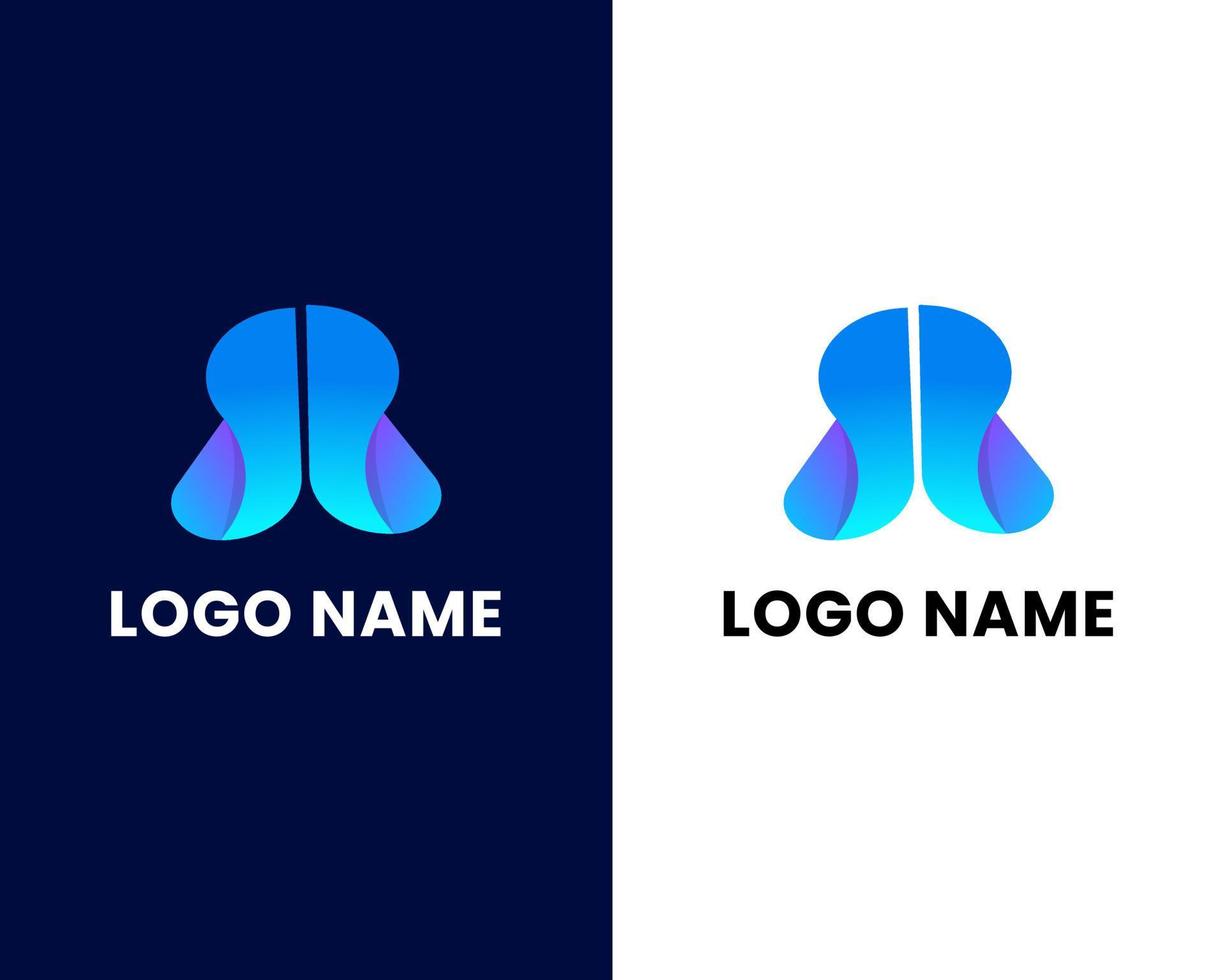 modelo de design de logotipo moderno colorido criativo letra m vetor