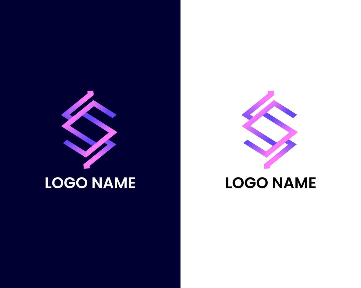 modelo de design de logotipo moderno criativo carta s vetor