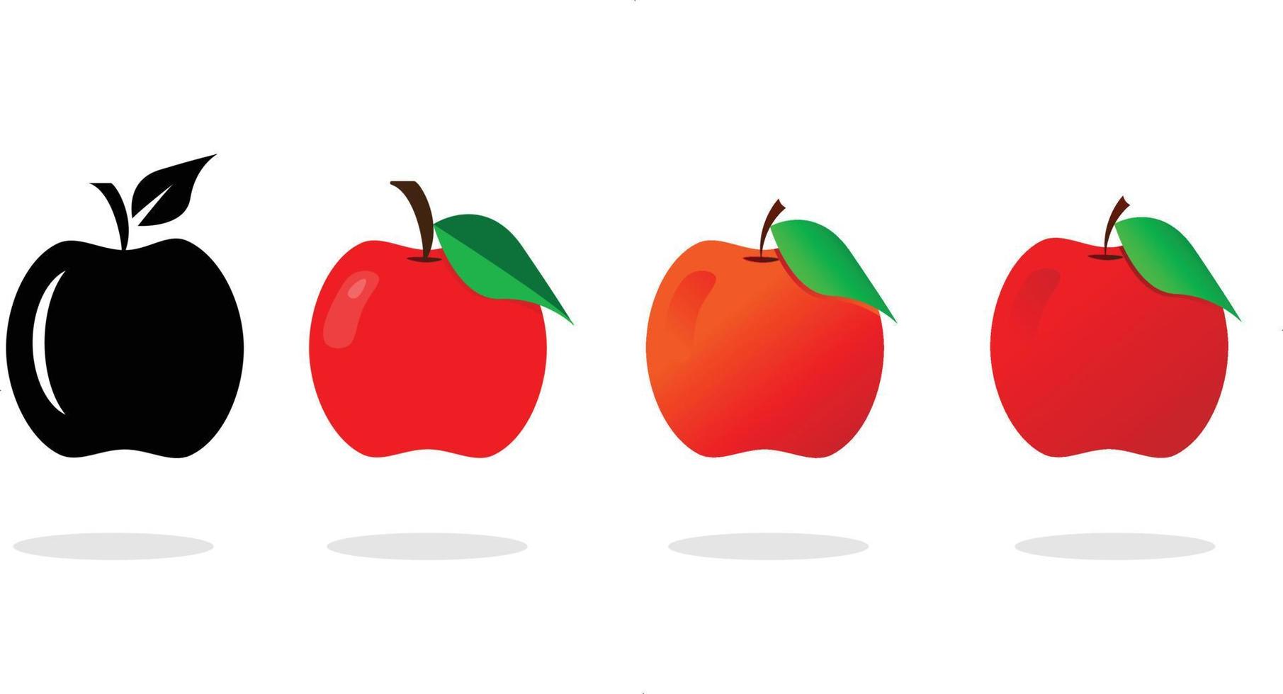 ilustração vetorial de coleção de maçã com ilustração de arte silhueta. vetor