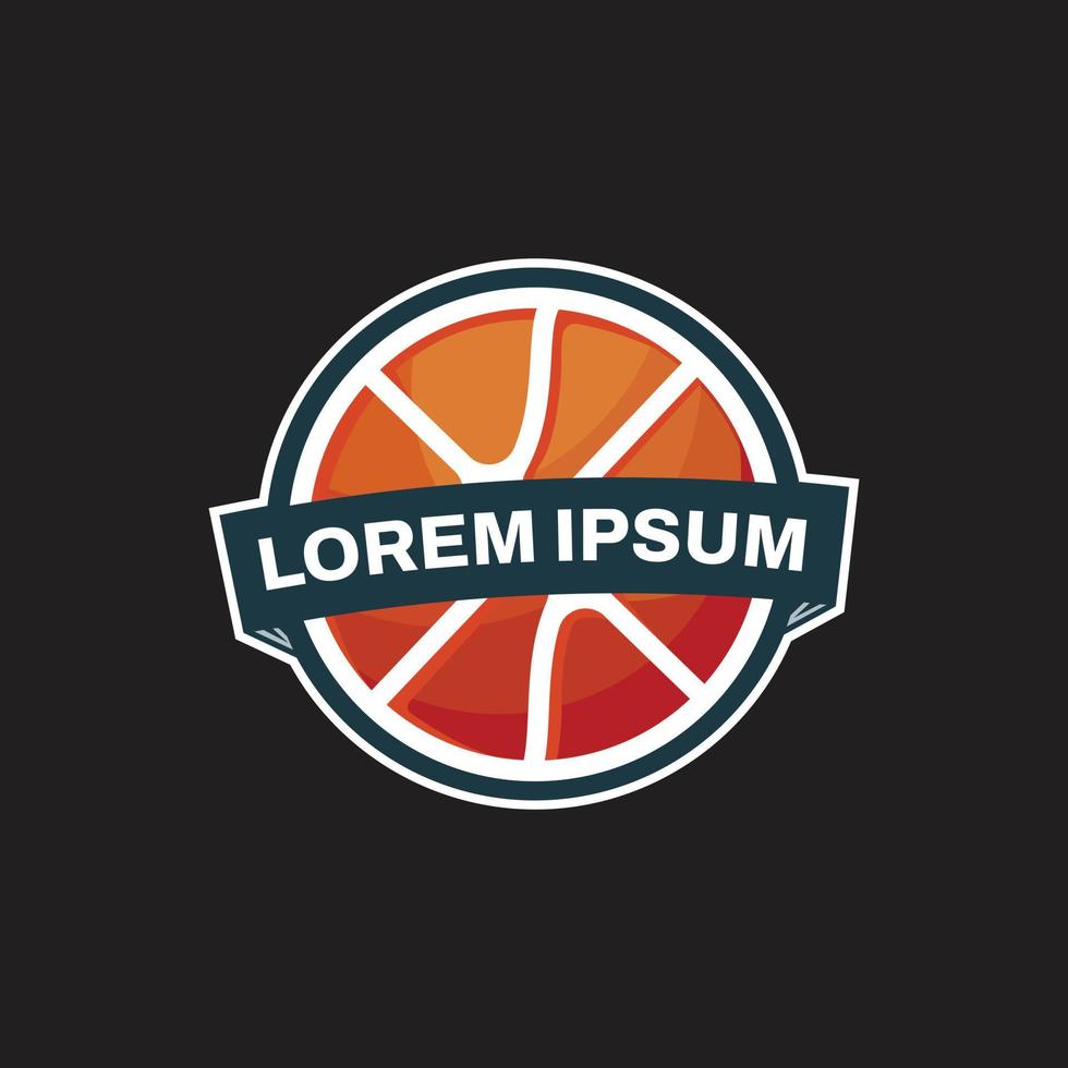 design de logotipo plano de basquete vetor