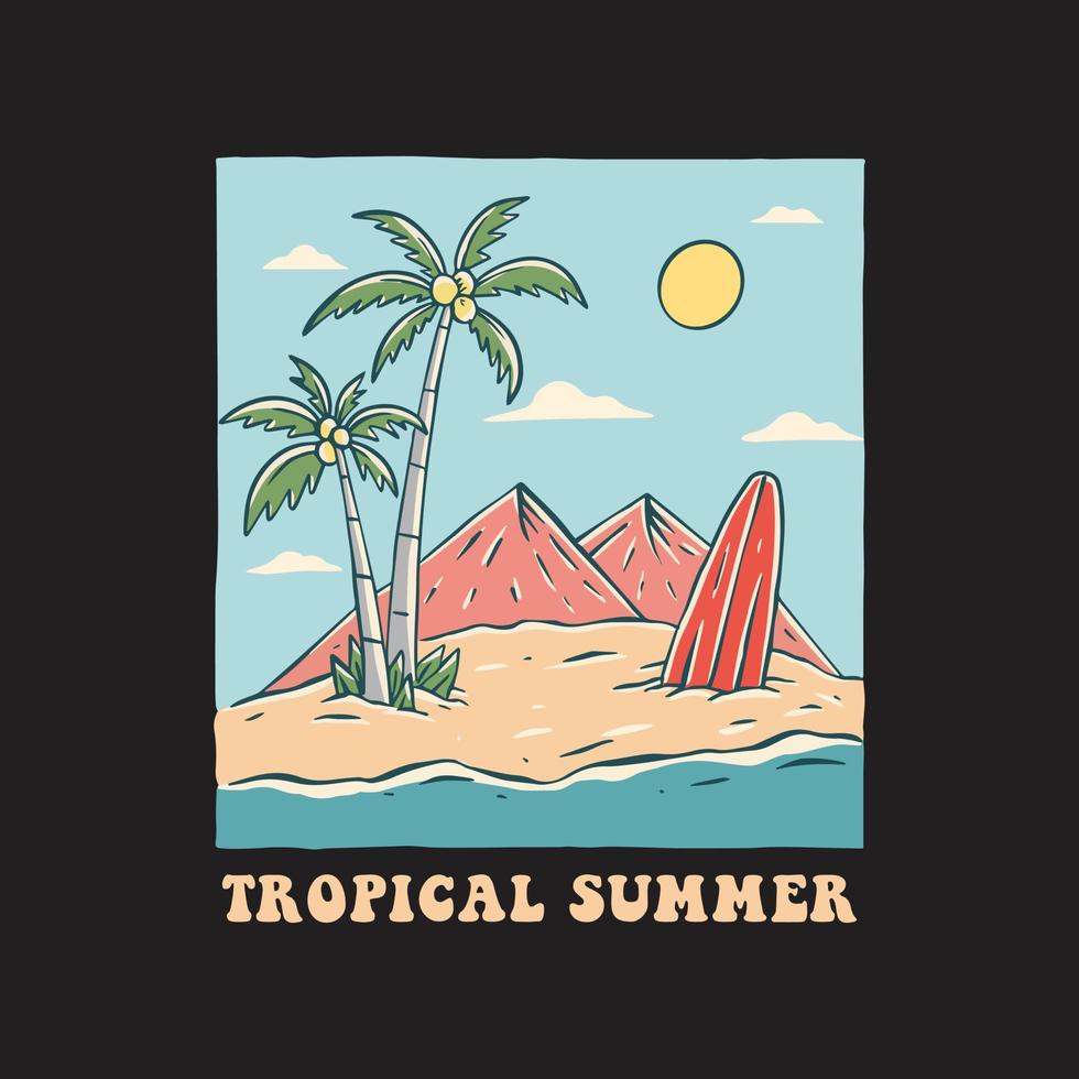 ilustração de verão tropical vetor