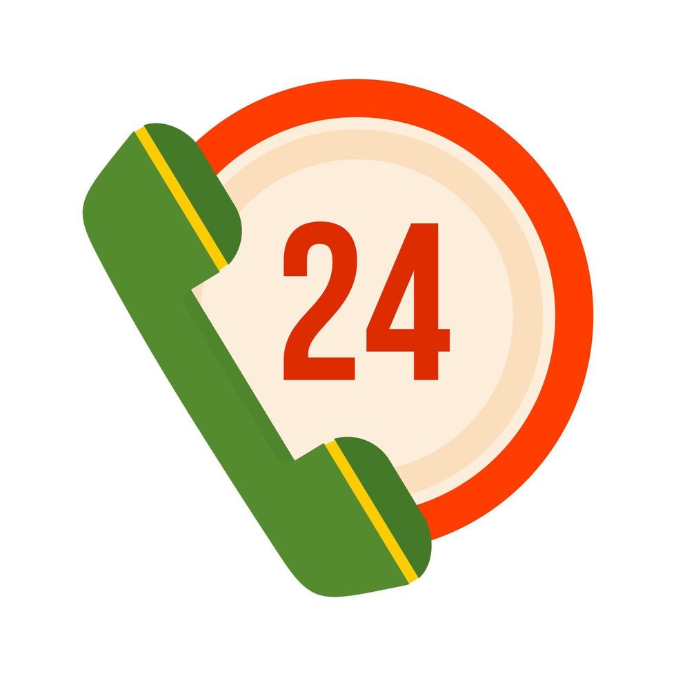 ícone de linha de chamada 24 horas vetor