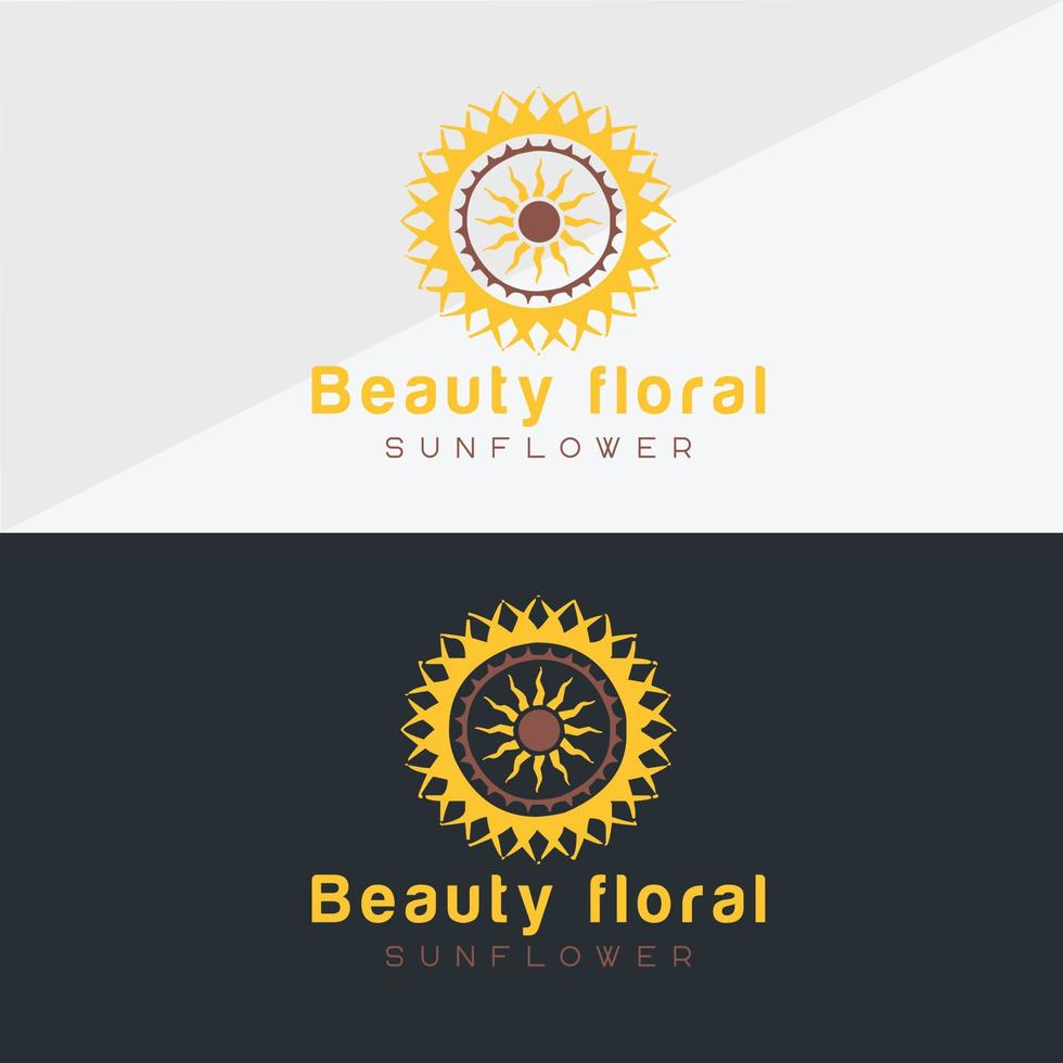 logotipo de girassol e modelo de design de vetor de ícone de sol.