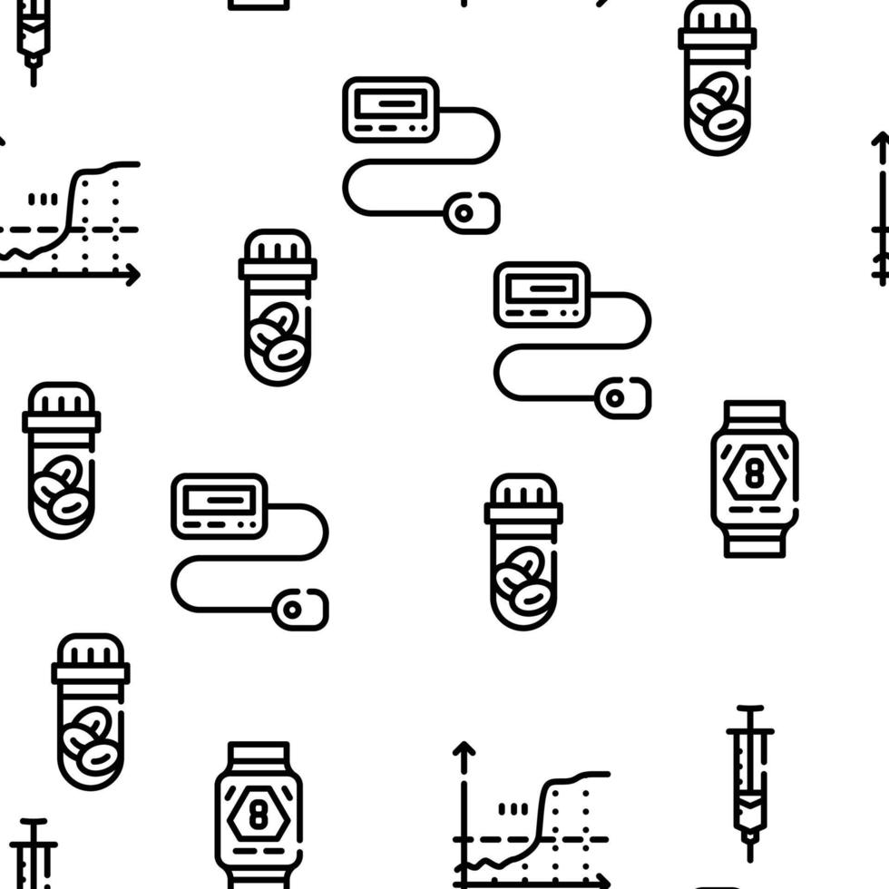 padrão sem emenda de vetor de tratamento de diabetes