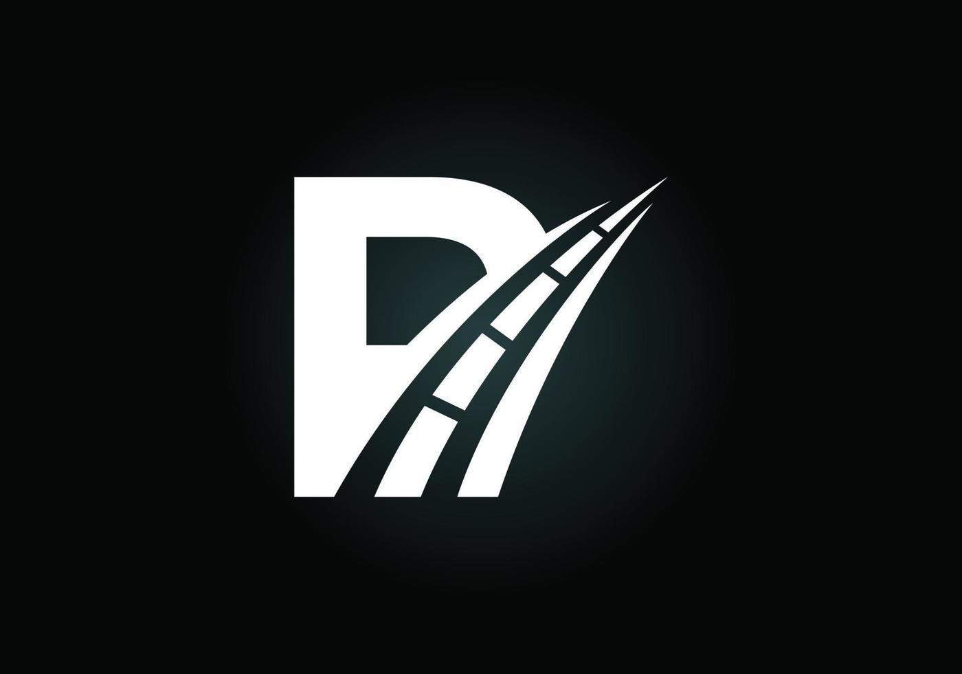 letra p com logotipo da estrada cante. o conceito de design criativo para manutenção e construção de rodovias. tema de transporte e tráfego. vetor