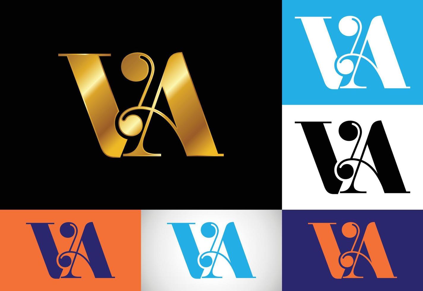 letra inicial va vetor de design de logotipo. símbolo gráfico do alfabeto para identidade de negócios corporativos