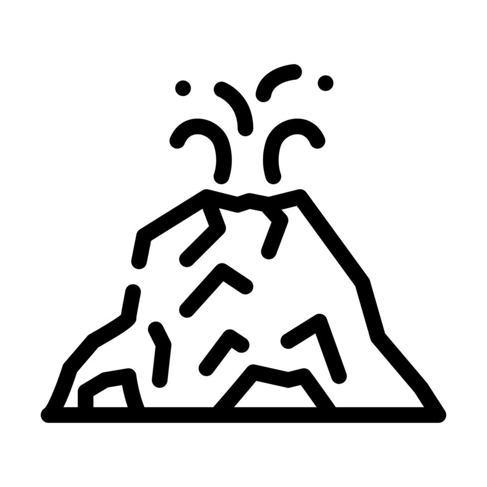 ícone de linha de vulcão de erupção ilustração vetorial preto vetor