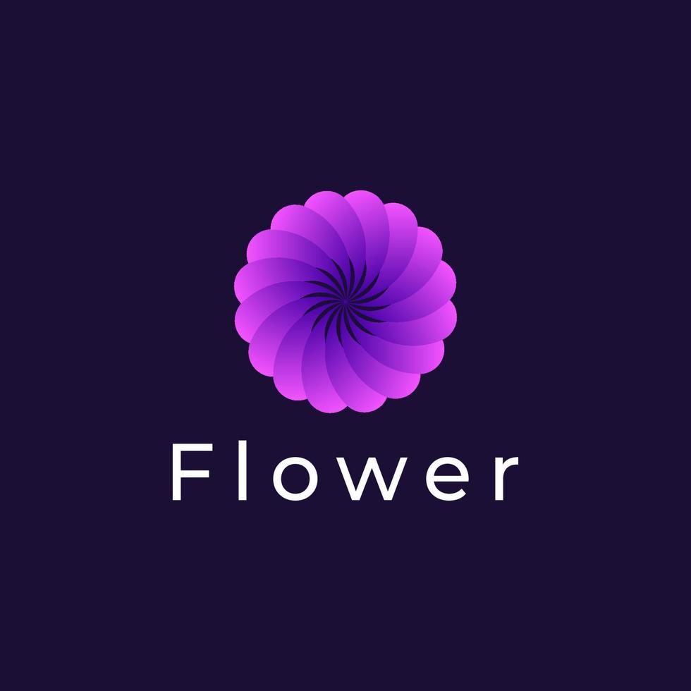 design de logotipo gradiente colorido de flor de cerejeira vetor