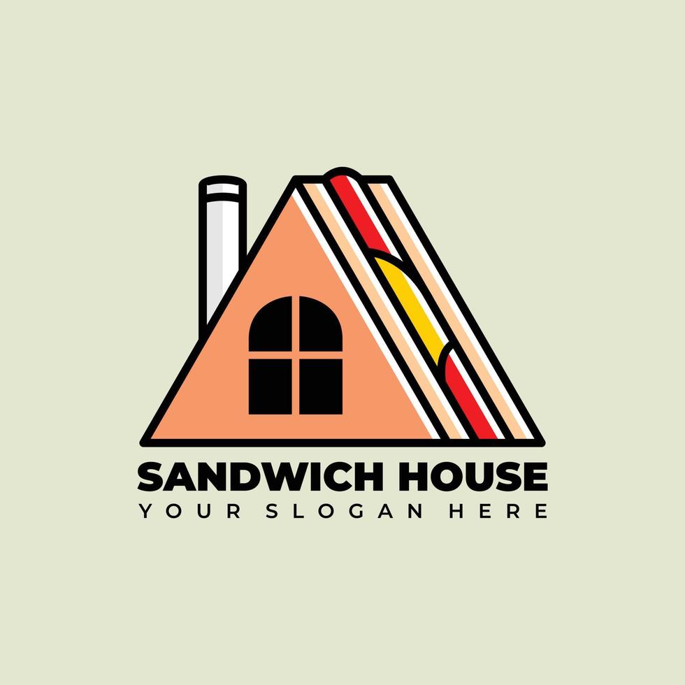casa de sanduíche, vetor premium de modelo de design de logotipo