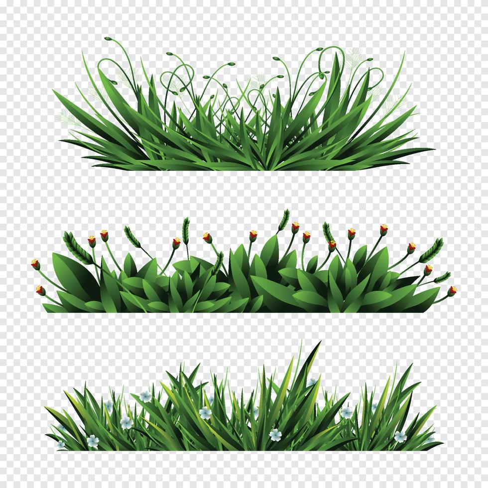 elementos de grama verde vetor