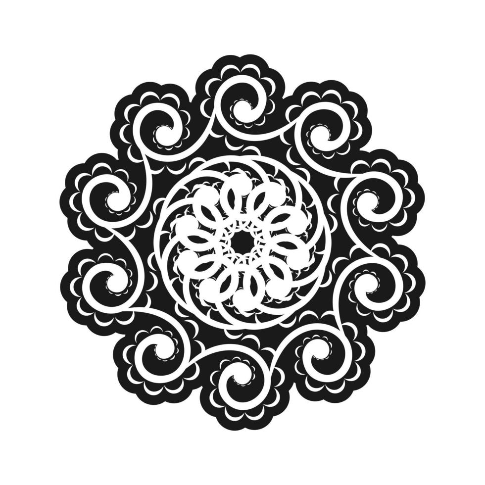 padrão oriental com arabescos e elementos florais. bom para logotipos, tatuagens, estampas e cartões postais. isolado no fundo branco. ilustração vetorial vetor