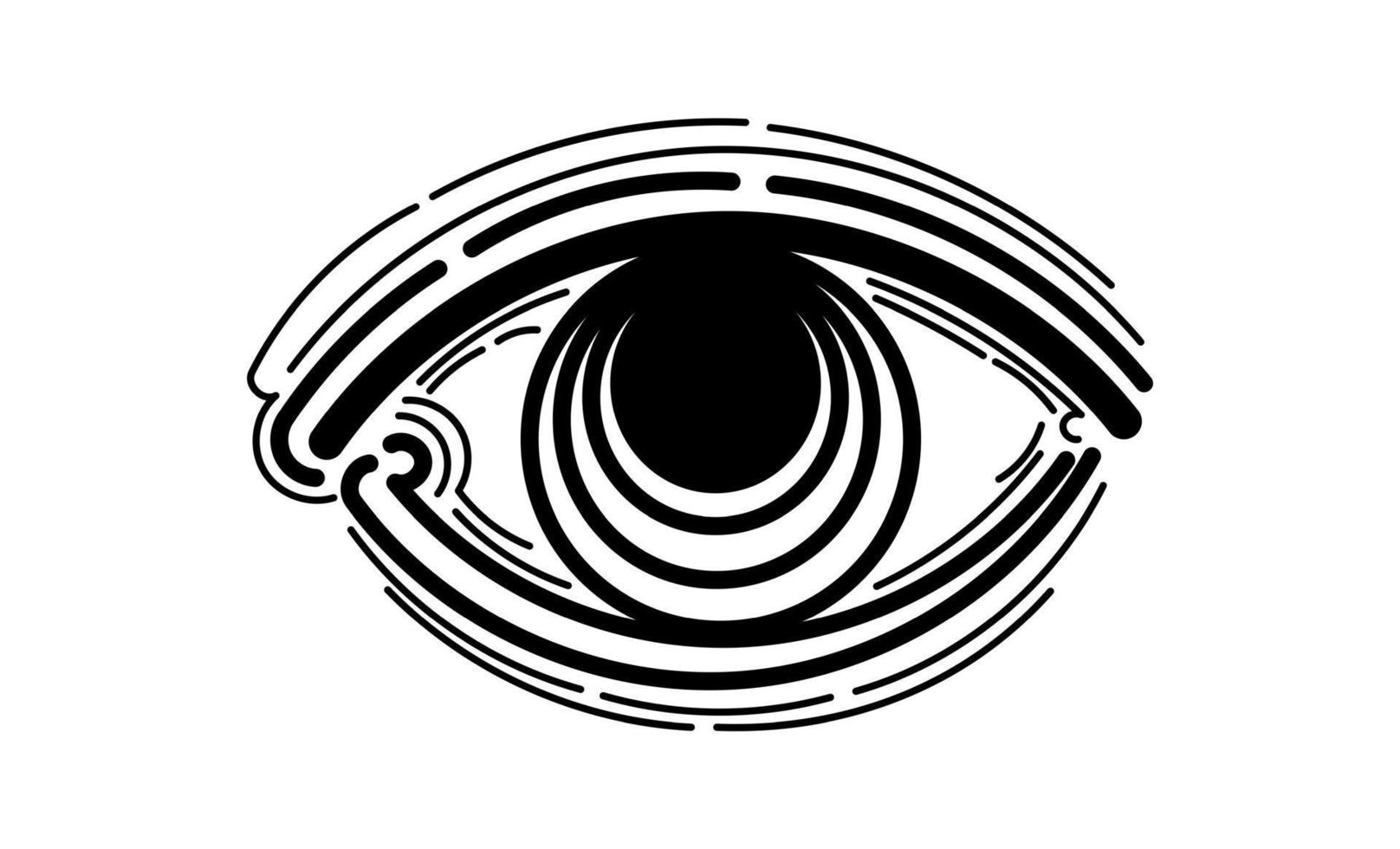 ilustração vetorial do olho humano em estilo gravado vetor
