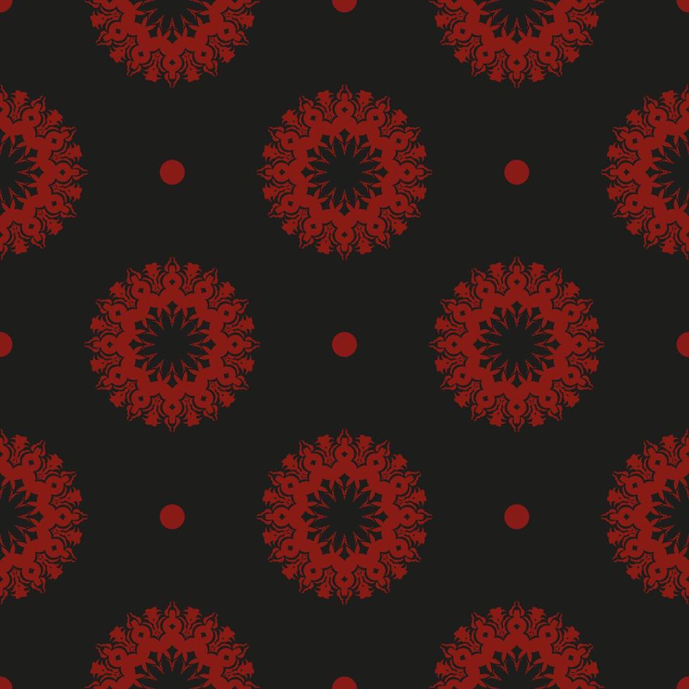 de fundo vector sem costura abstrato preto e vermelho chinês. elemento floral indiano. ornamento gráfico para papel de parede, tecido, embrulho, embalagem.