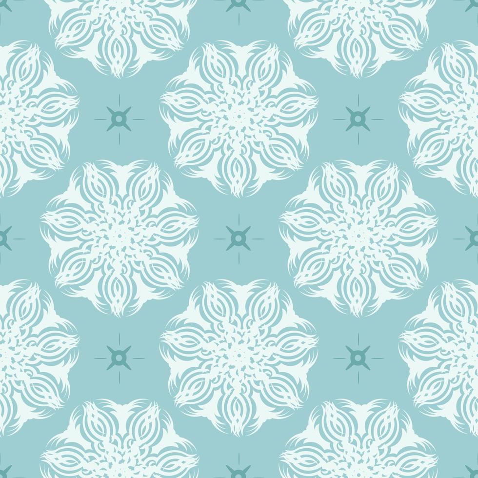 de fundo vector sem costura oriental. papel de parede em um padrão de estilo barroco. elemento floral azul bebê.