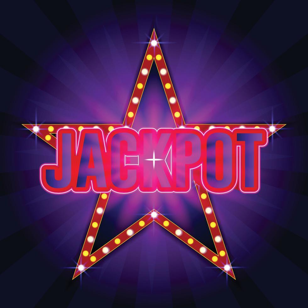 jackpot com design brilhante e conceito de estrela vetor