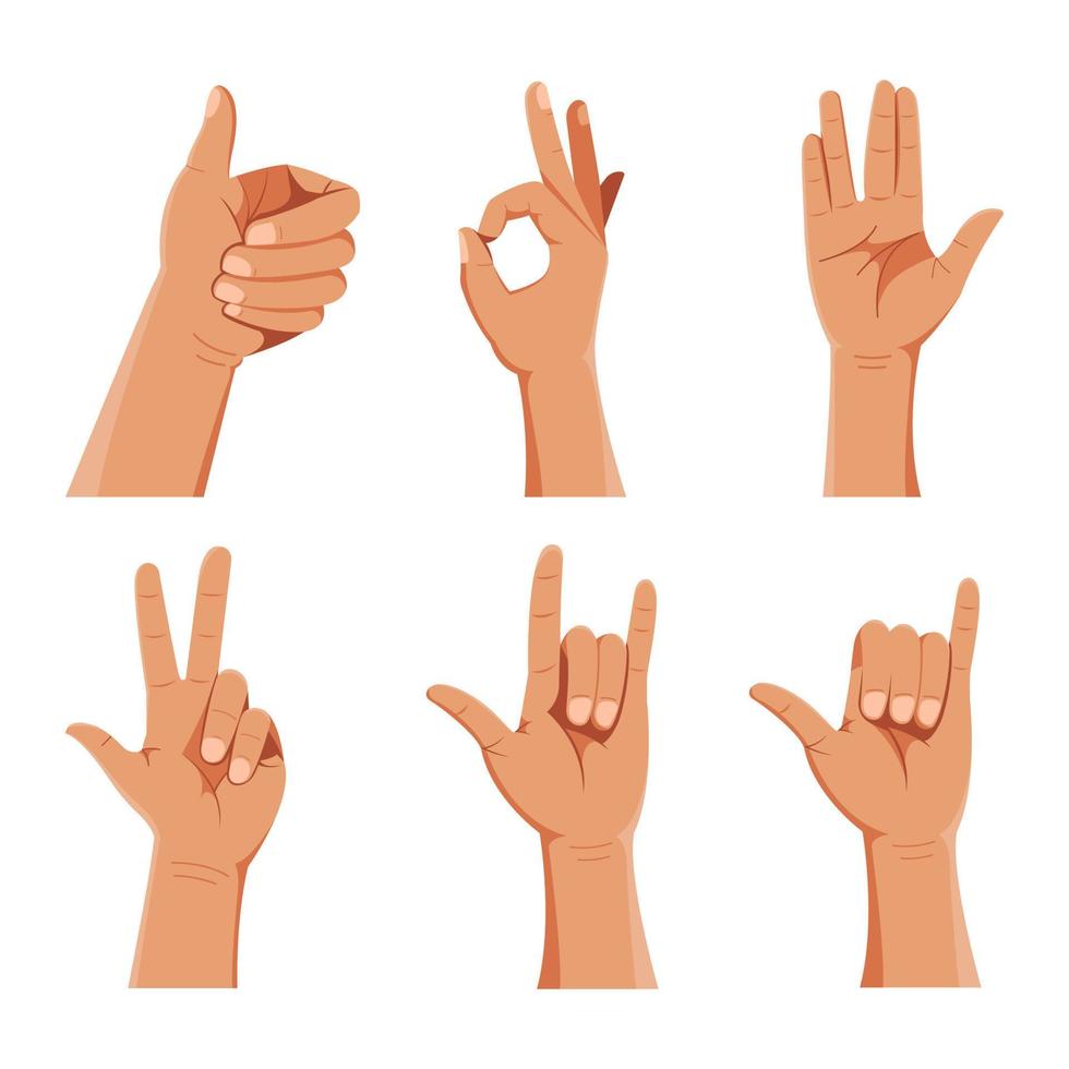ilustração de gestos de mão vetor
