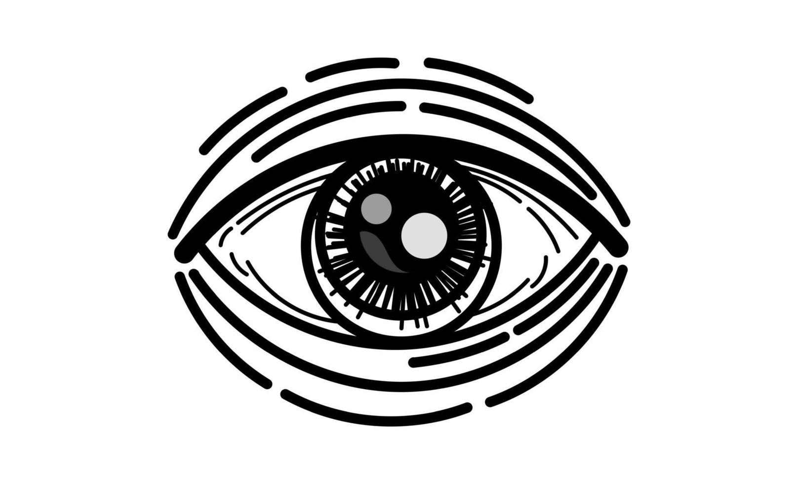 ilustração vetorial do olho humano em estilo gravado vetor