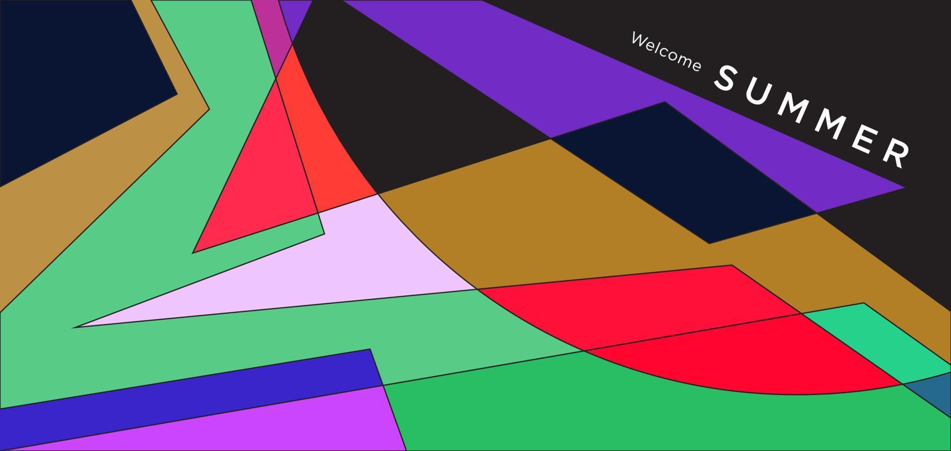 fundo geométrico abstrato colorido para banner de verão vetor