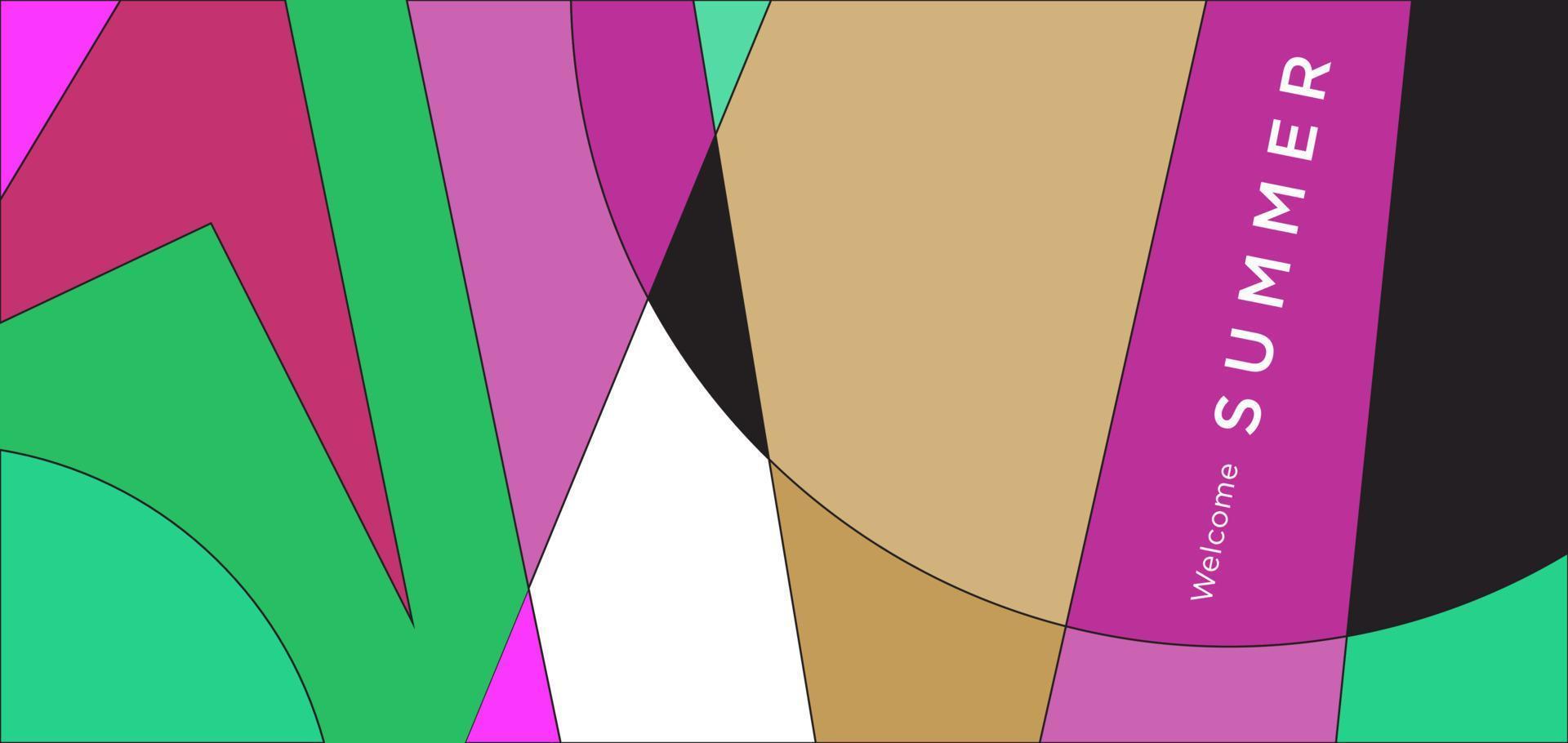 fundo geométrico abstrato colorido para banner de verão vetor