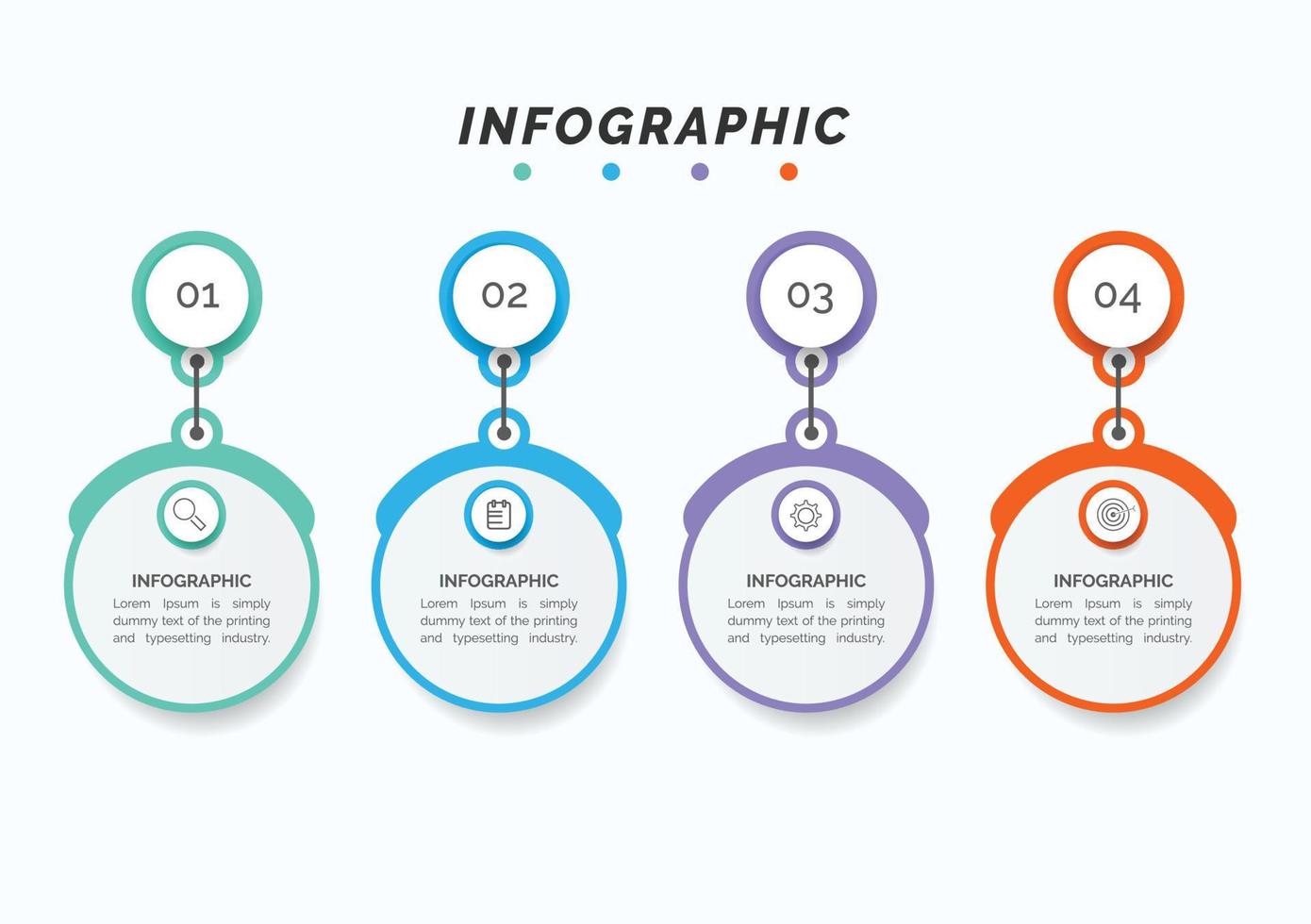 visualização de dados de negócios. gráfico de processo. elementos abstratos de gráfico, diagrama com 4 etapas, opções, partes ou processos. infográfico de modelo de negócios de vetor, design, vetor,2,3,4,5,6, vetor