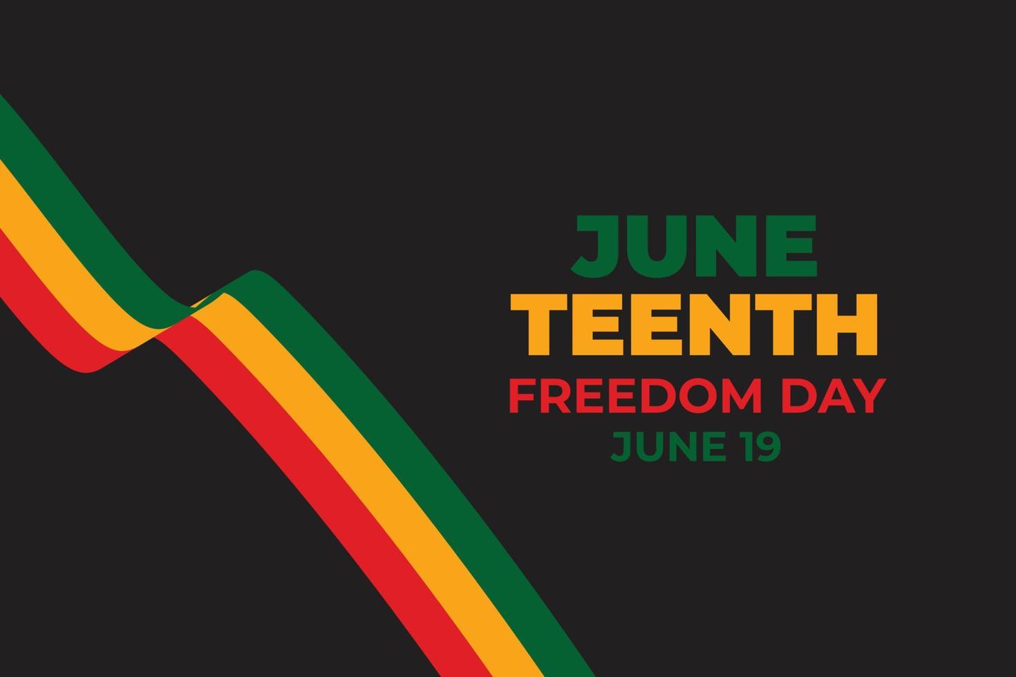 dia da independência da liberdade afro-americana de 19 de junho. dia da liberdade ou emancipação. design para banner, plano de fundo e outros. ilustração vetorial vetor