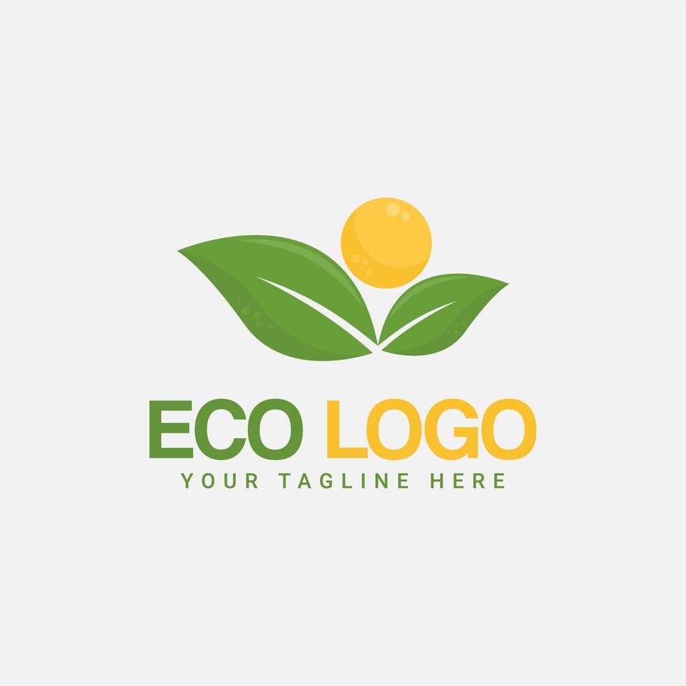 design de logotipo de folha verde natural, vetor de ícone orgânico ecologicamente correto