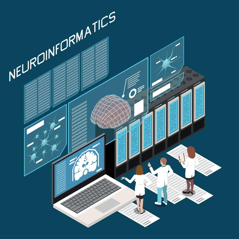 composição isométrica de neurociência vetor