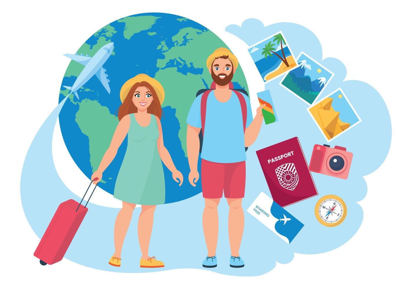 viajar a composição do mundo vetor