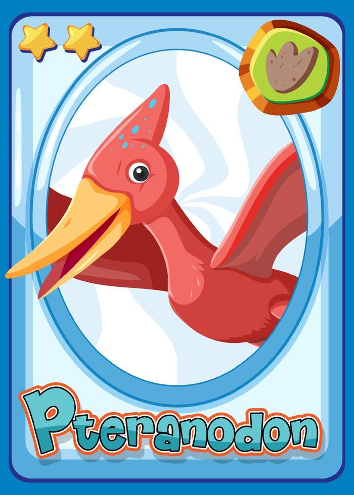 cartão de desenho animado de dinossauro pteranodonte vetor