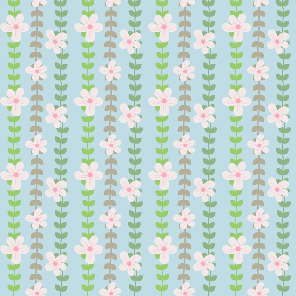 flores vintage sem costura com videiras em fundo pastel vetor