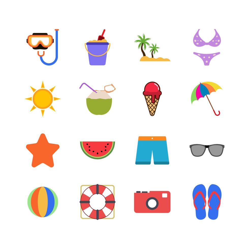 modelos de design de férias de verão de ícone de praia vetor