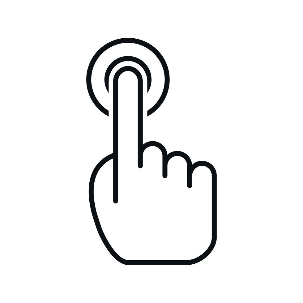 toque com a mão ou toque no ícone de vetor plano para aplicativos e sites