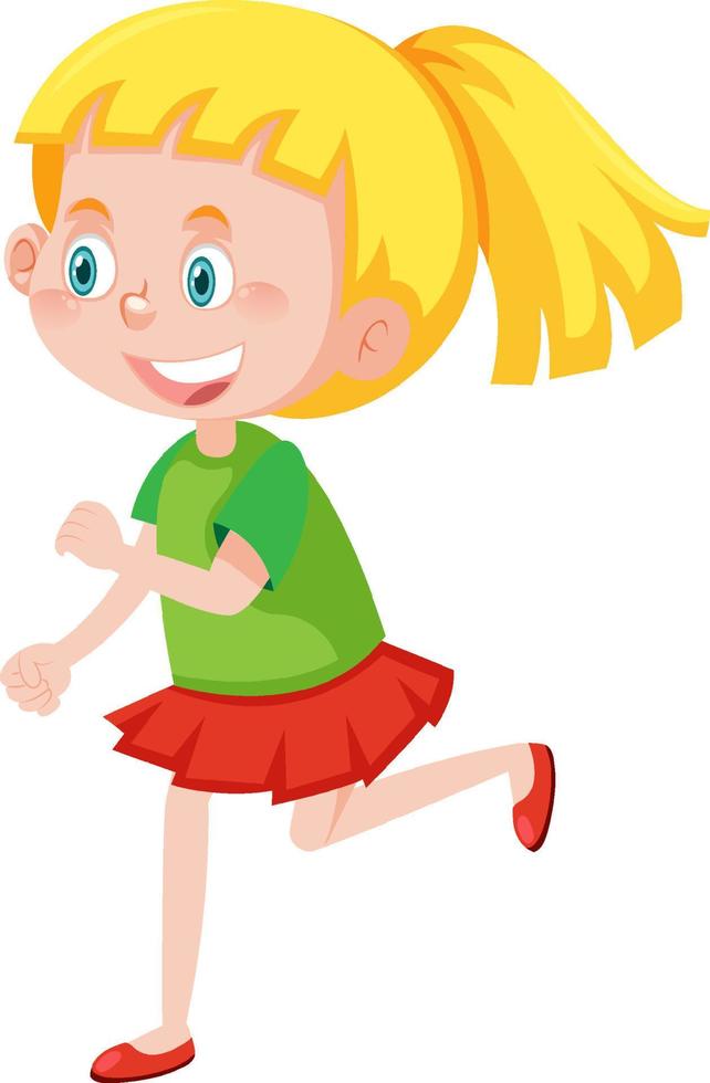 garota dos desenhos animados em postura de caminhada vetor