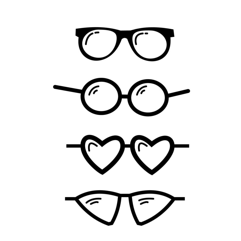 conjunto de óculos. ilustração vetorial. ícones vetor