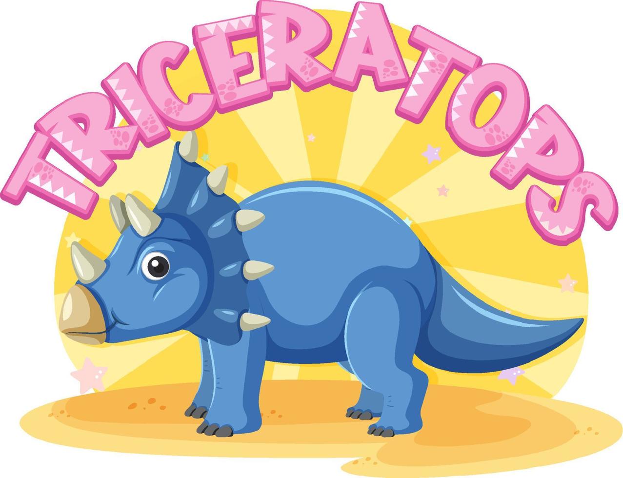 desenho de dinossauro triceratops fofo vetor
