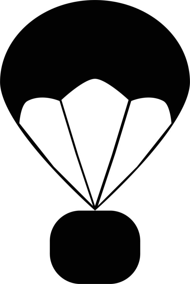 ícone de pára-quedas. símbolo de serviço de entrega. caixa de presente voando em sinal de pára-quedas. vetor