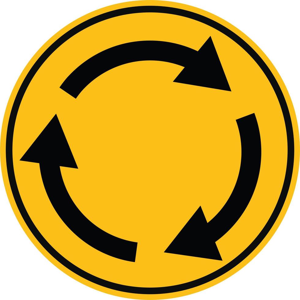 tráfego rodoviário de encruzilhada rotatória. símbolo de rotatória. vetor