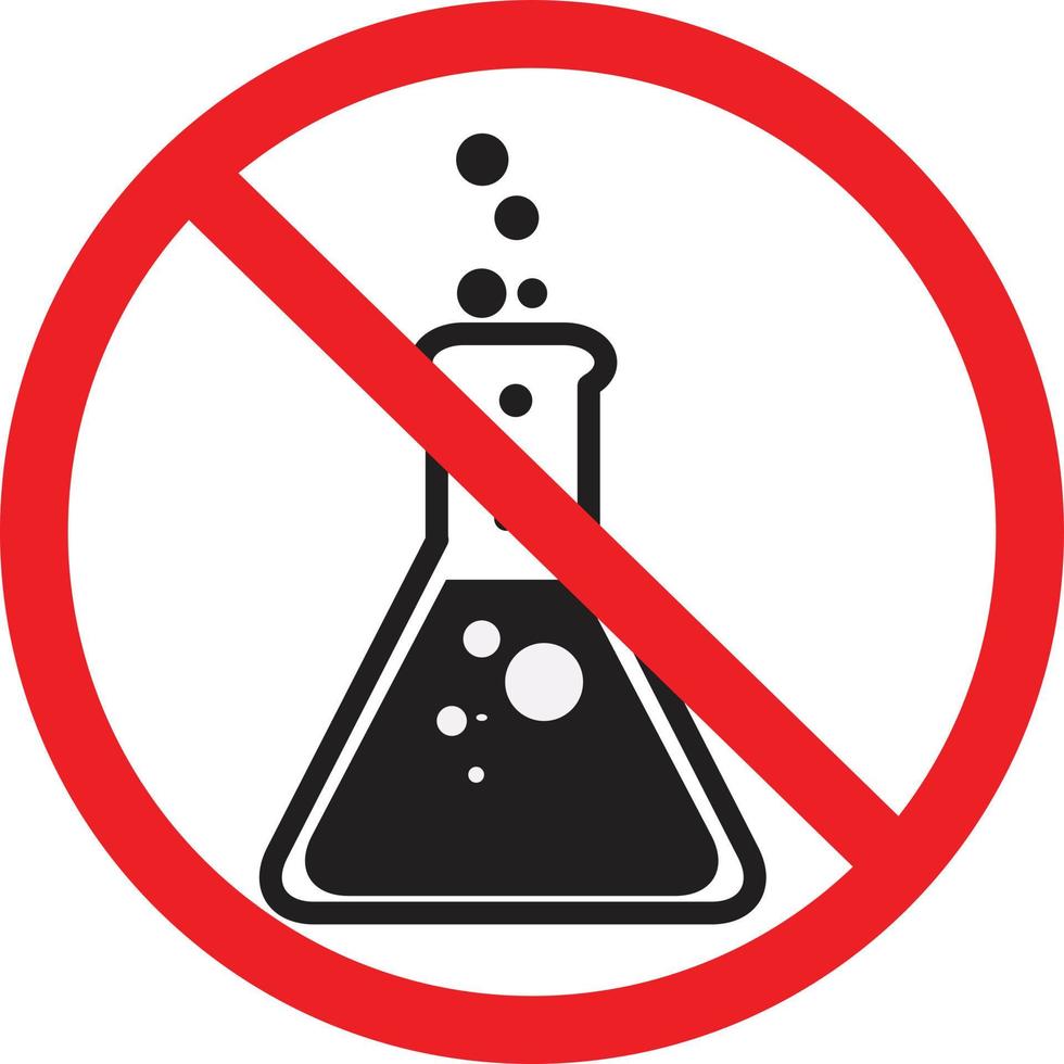 nenhum ícone conservante. nenhum sinal de experimento de produtos químicos. nenhum símbolo de sabores artificiais. vetor