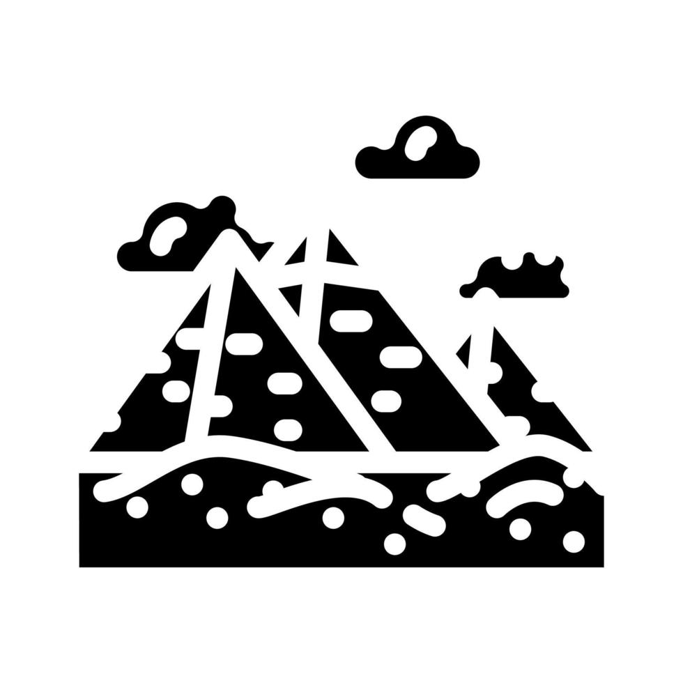 ilustração em vetor ícone glifo de construção de pirâmide