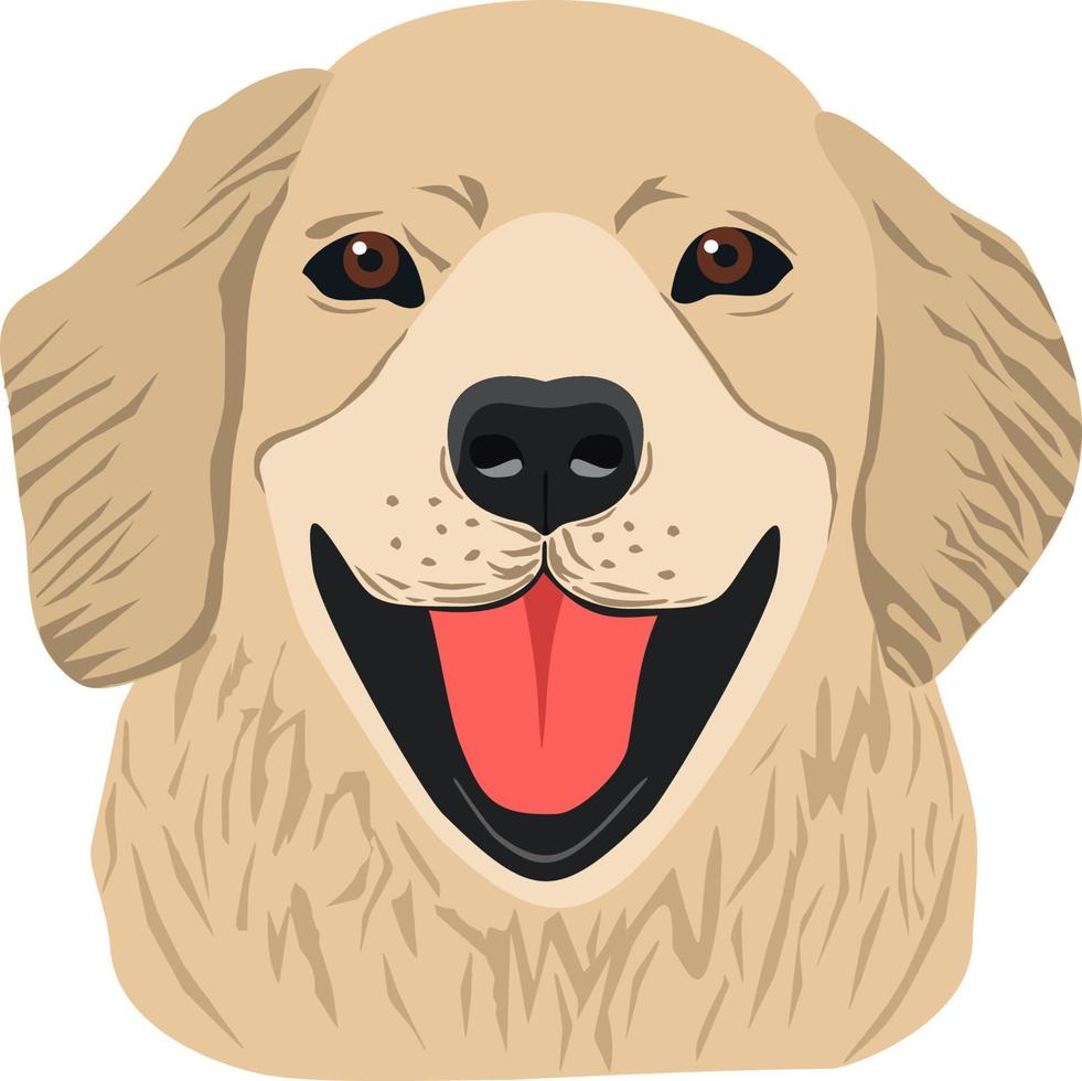 lindo labrador retriever. animal de estimação fofo. logotipo de arte de linha de raça de cachorro - golden retriever. vetor