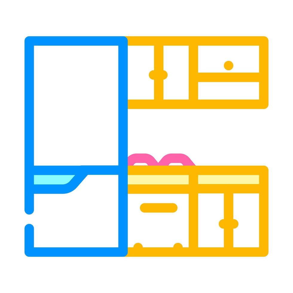 ilustração em vetor ícone de cor de móveis de cozinha