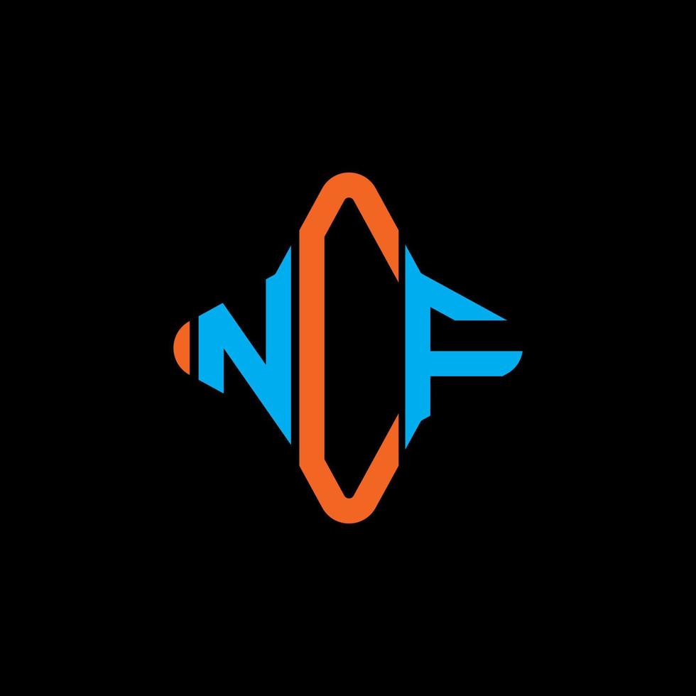 design criativo do logotipo da carta ncf com gráfico vetorial vetor