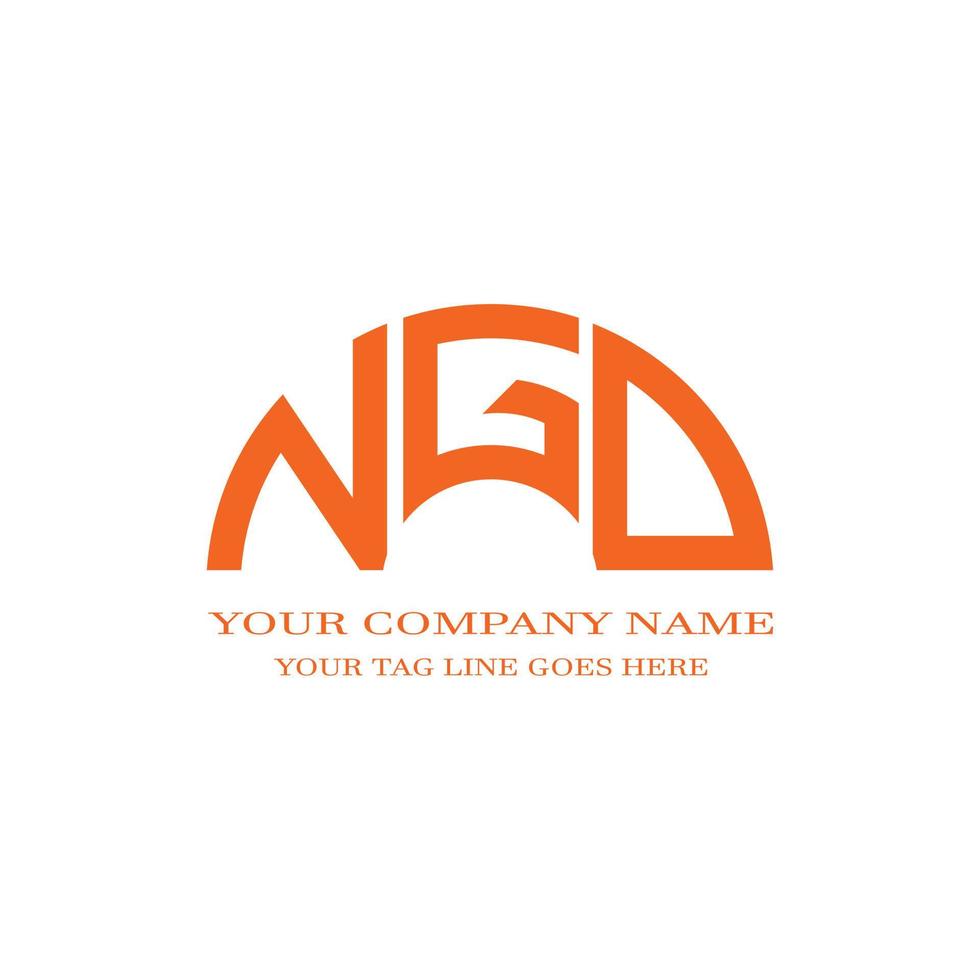 design criativo do logotipo da letra ngd com gráfico vetorial vetor