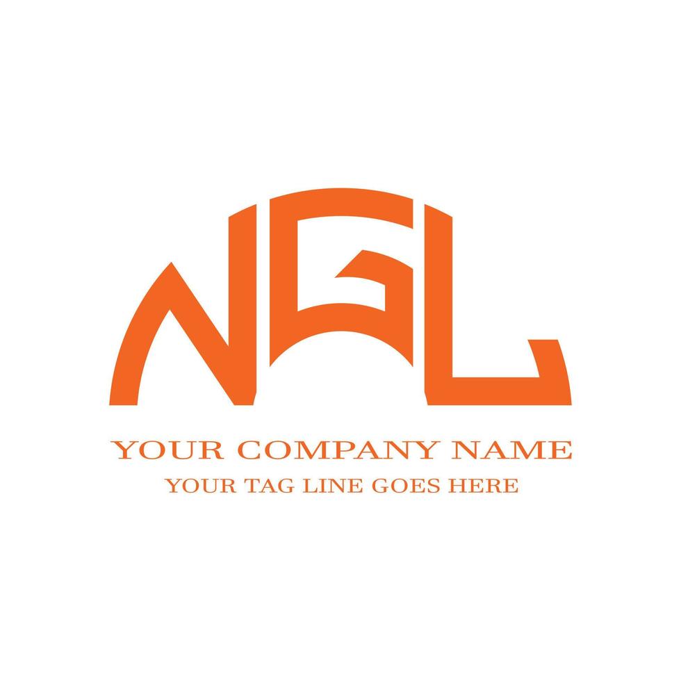 design criativo do logotipo da letra ngl com gráfico vetorial vetor
