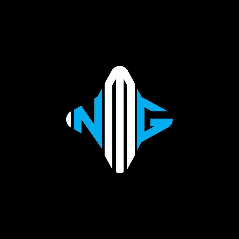design criativo do logotipo da carta nmg com gráfico vetorial vetor