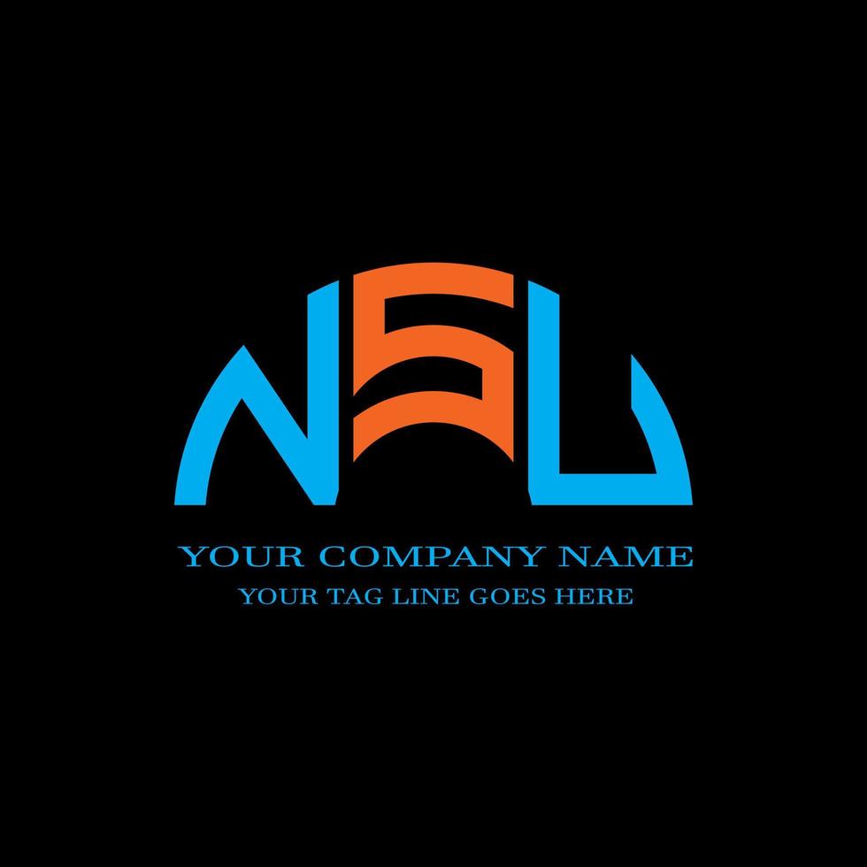 design criativo do logotipo da carta nsu com gráfico vetorial vetor