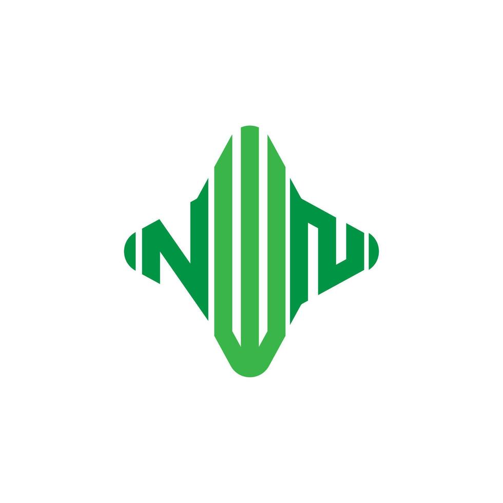 design criativo do logotipo da carta nwn com gráfico vetorial vetor