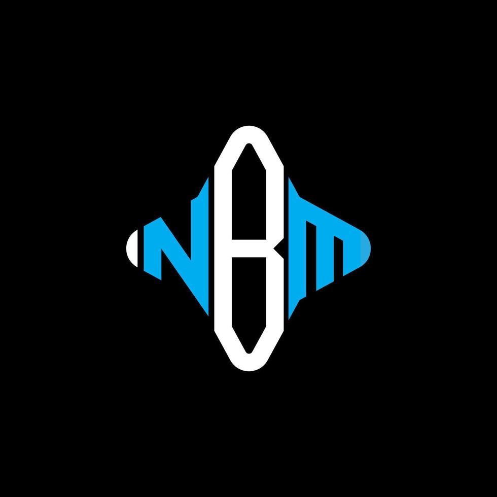 design criativo do logotipo da carta nbm com gráfico vetorial vetor